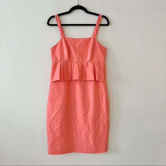 J. Crew Peplum Party Dress in Classic Faille Coral - Picture 3 of 7